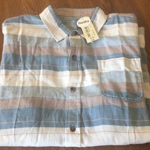 Boys button up short sleeve dress shirt.